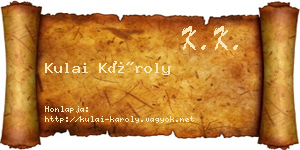 Kulai Károly névjegykártya
